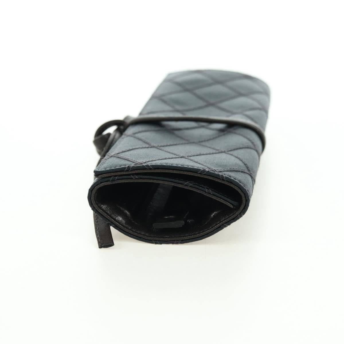 CHANEL Bicolore Jewelry Case Satin Black Gold CC Auth am11609V