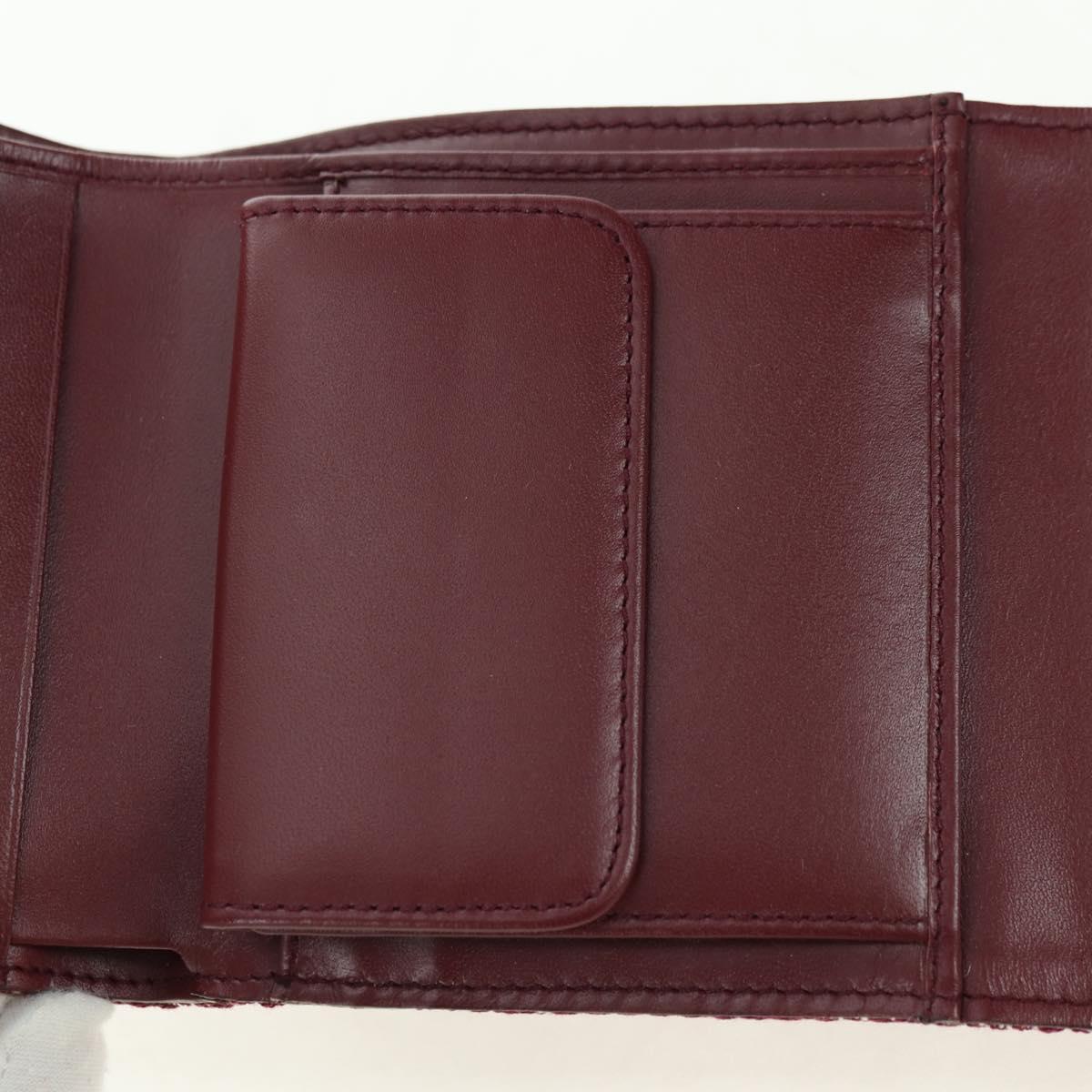 Christian Dior Trotter Canvas Trifold Wallet Pink Silver Pink Auth am11614V
