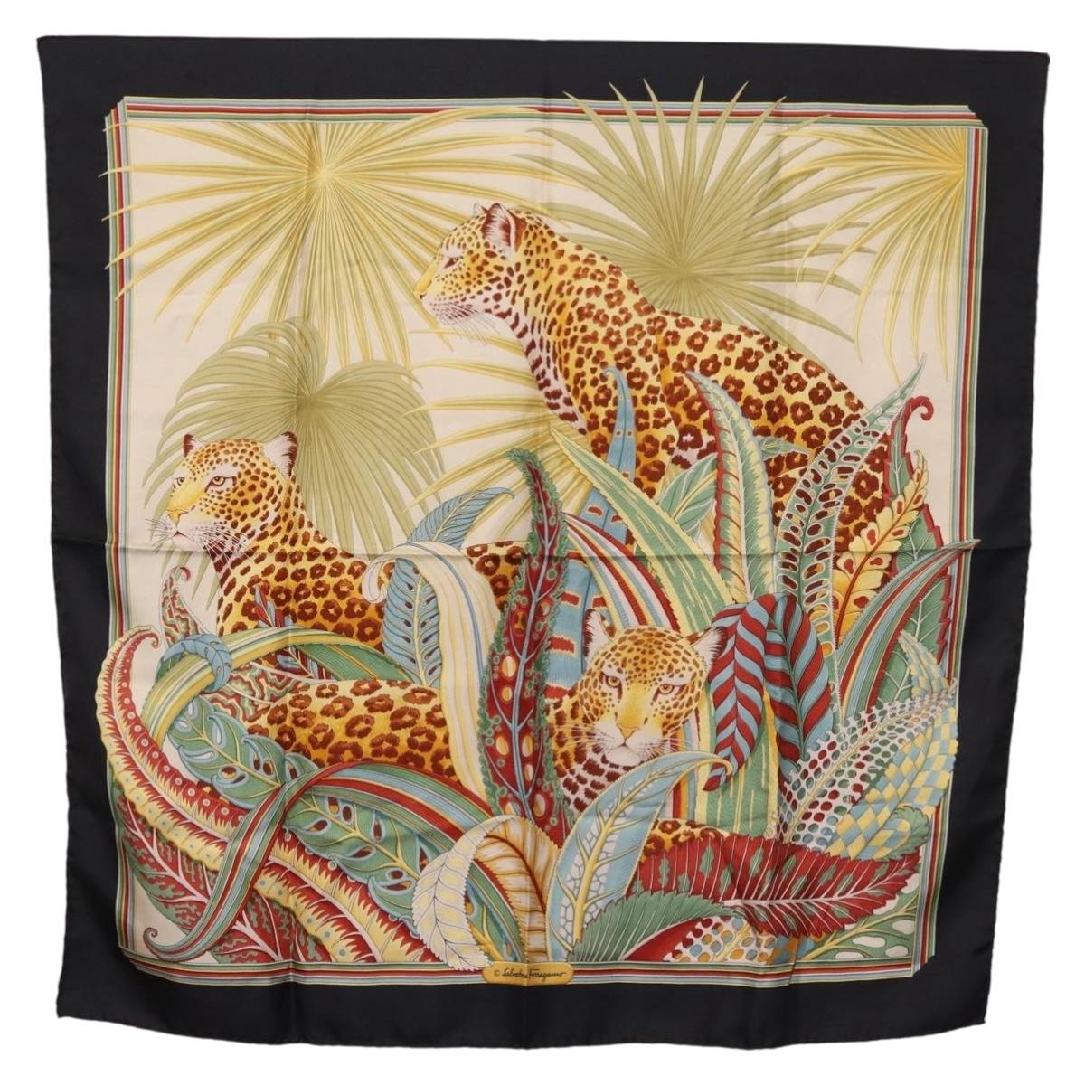 Salvatore Ferragamo Scarf Silk Navy Auth am11615A