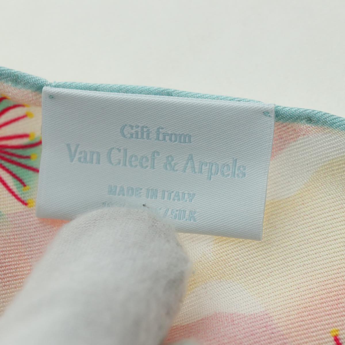 Van Cleef & Arpels Scarf Silk Light Blue Auth am11617M