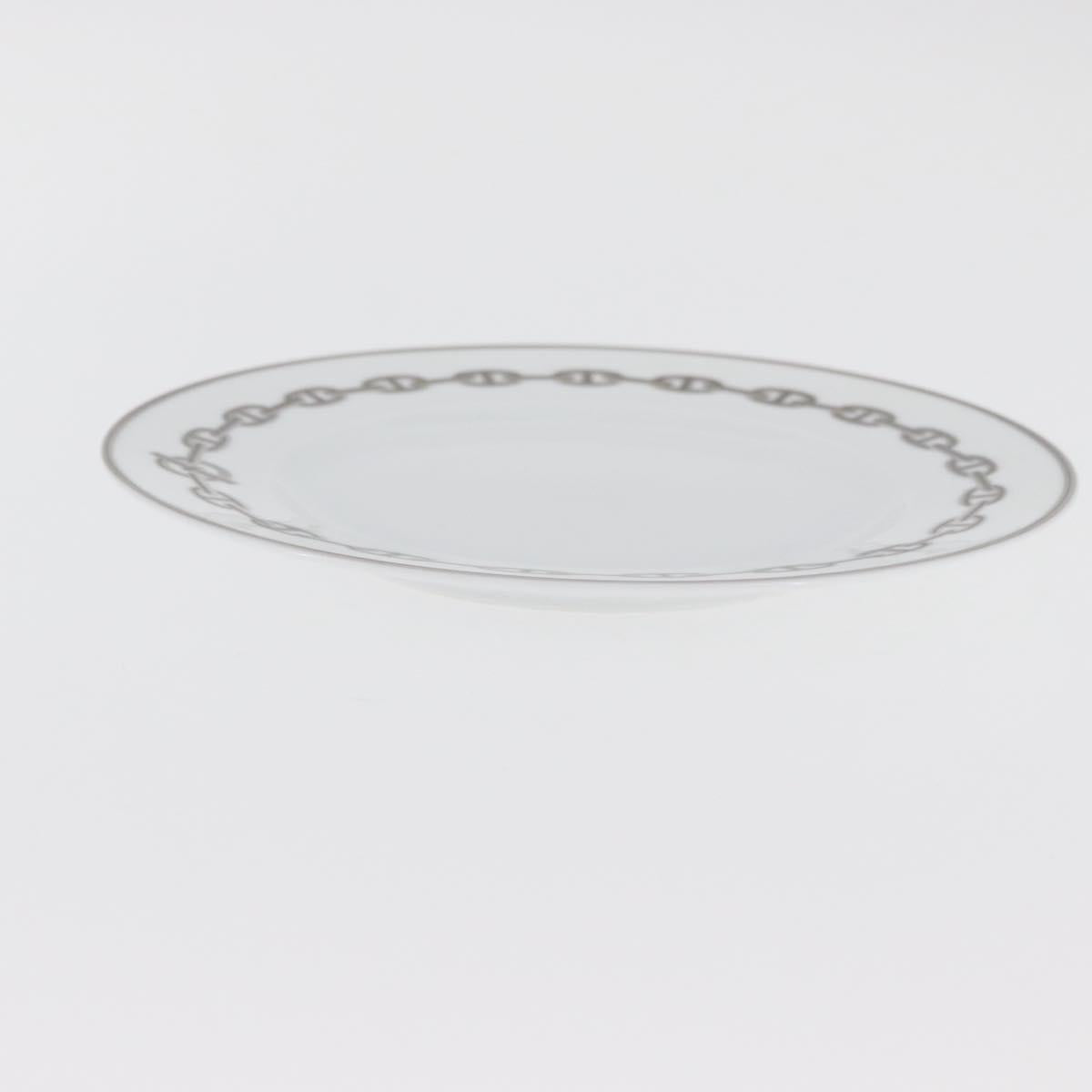 HERMES Shane Dunkle Plate Pottery White Gray Auth am11619