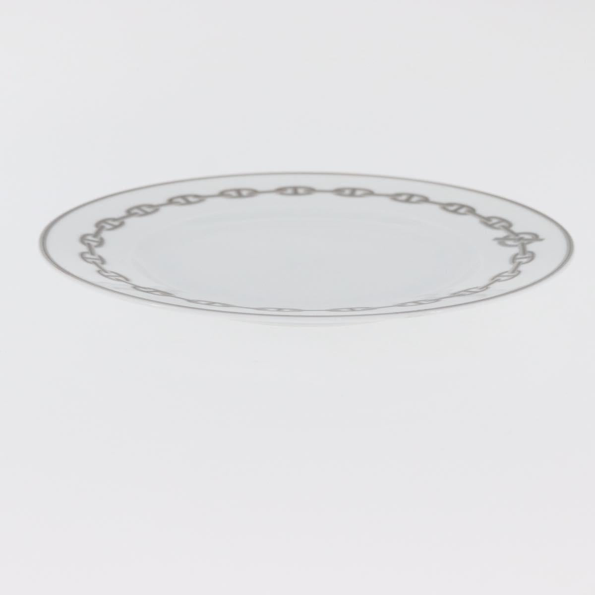 HERMES Shane Dunkle Plate Pottery White Gray Auth am11619