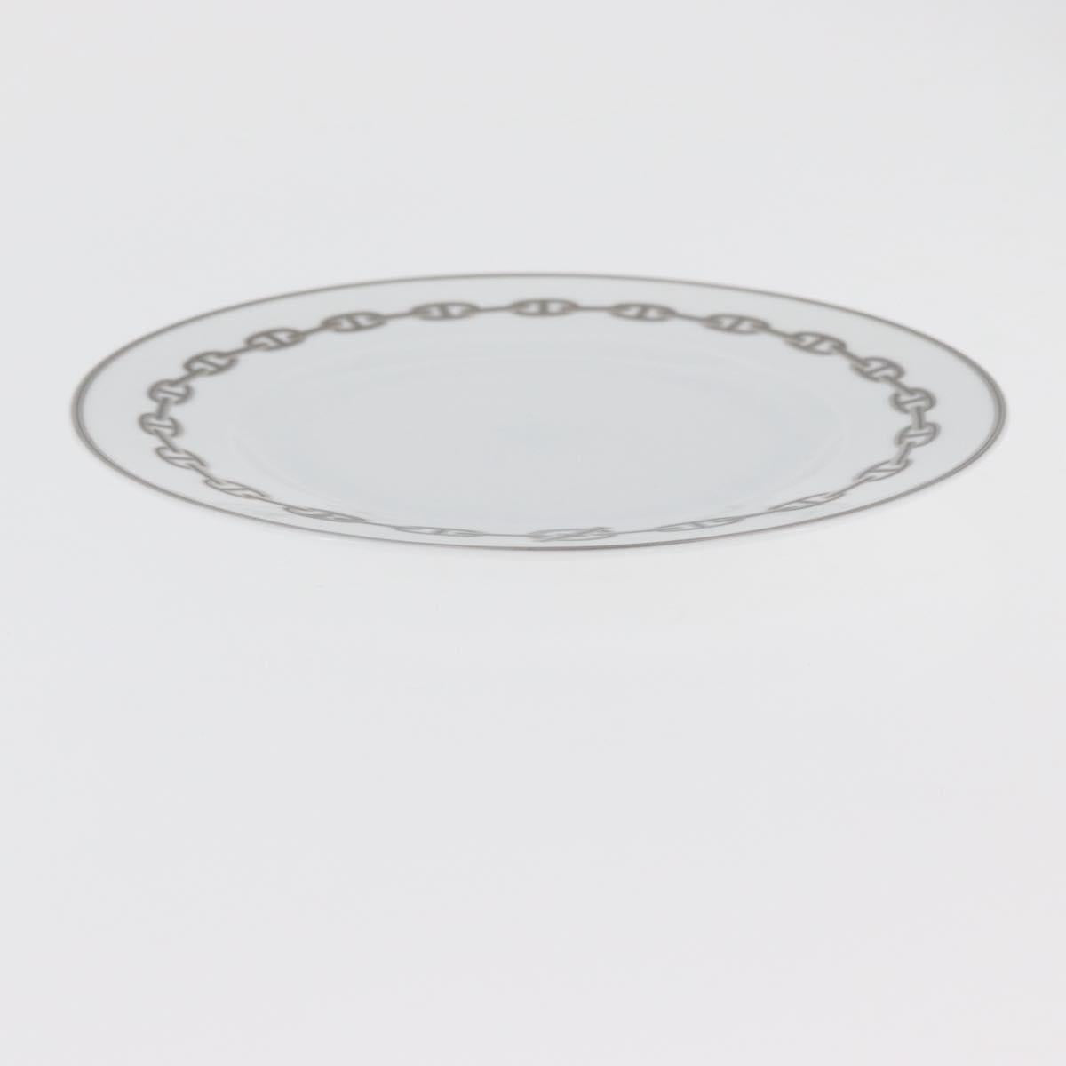 HERMES Shane Dunkle Plate Pottery White Gray Auth am11619