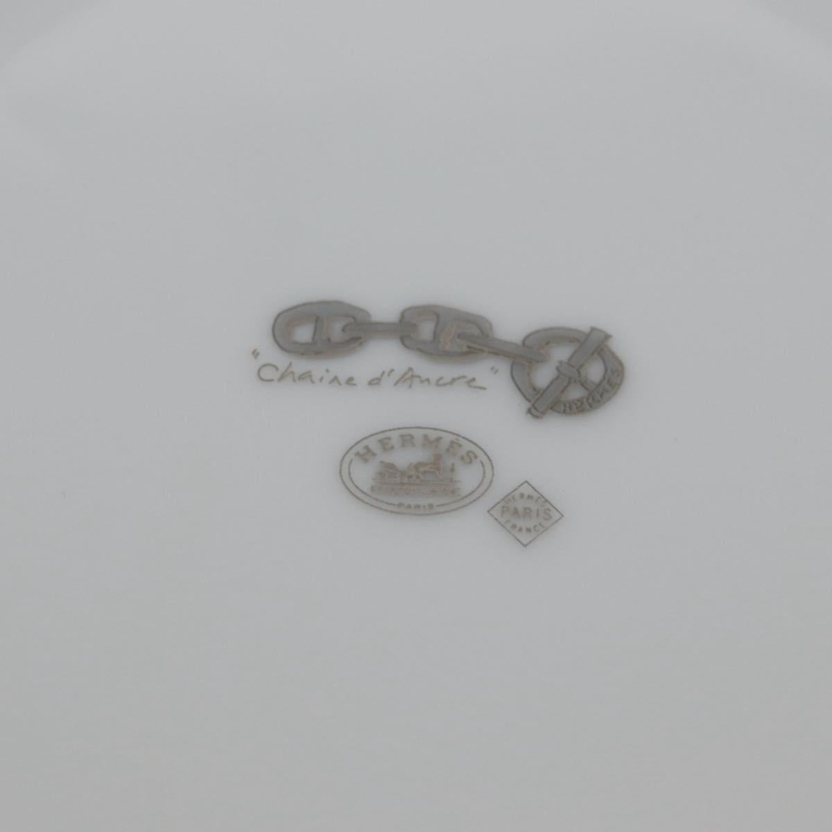 HERMES Shane Dunkle Plate Pottery White Gray Auth am11619