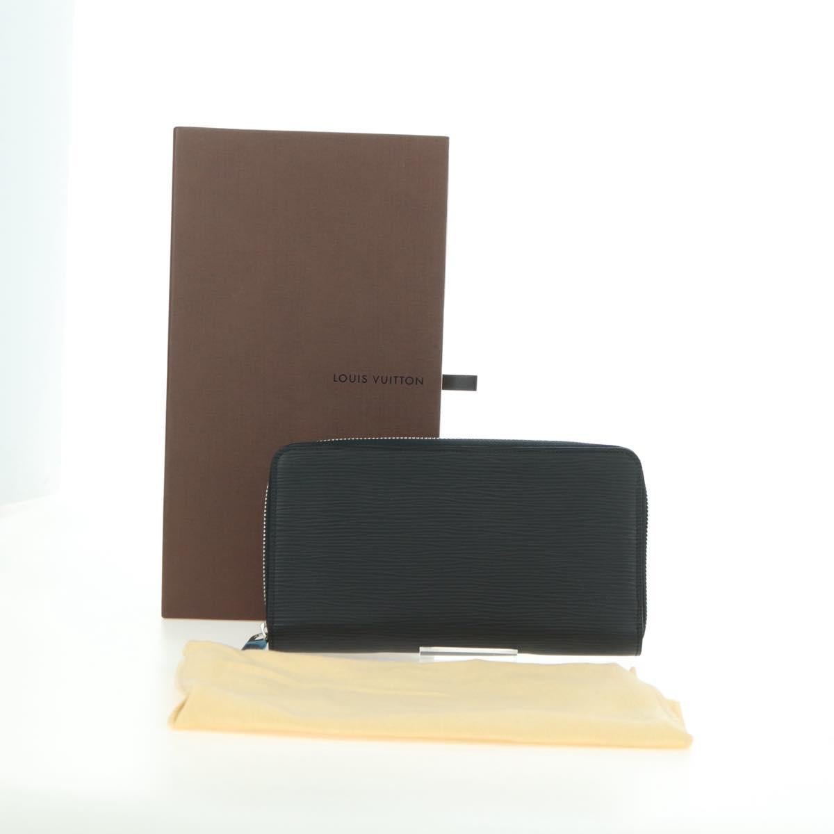 LOUIS VUITTON Epi Zippy Organizer Long Wallet Black M63852 LV Auth am11620V