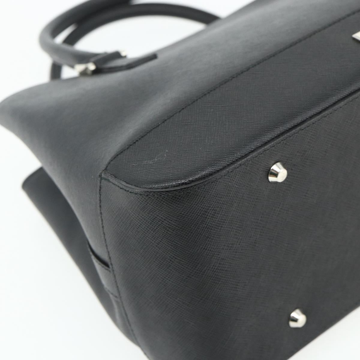 BURBERRY Hand Bag PVC Black Silver Auth am11623A