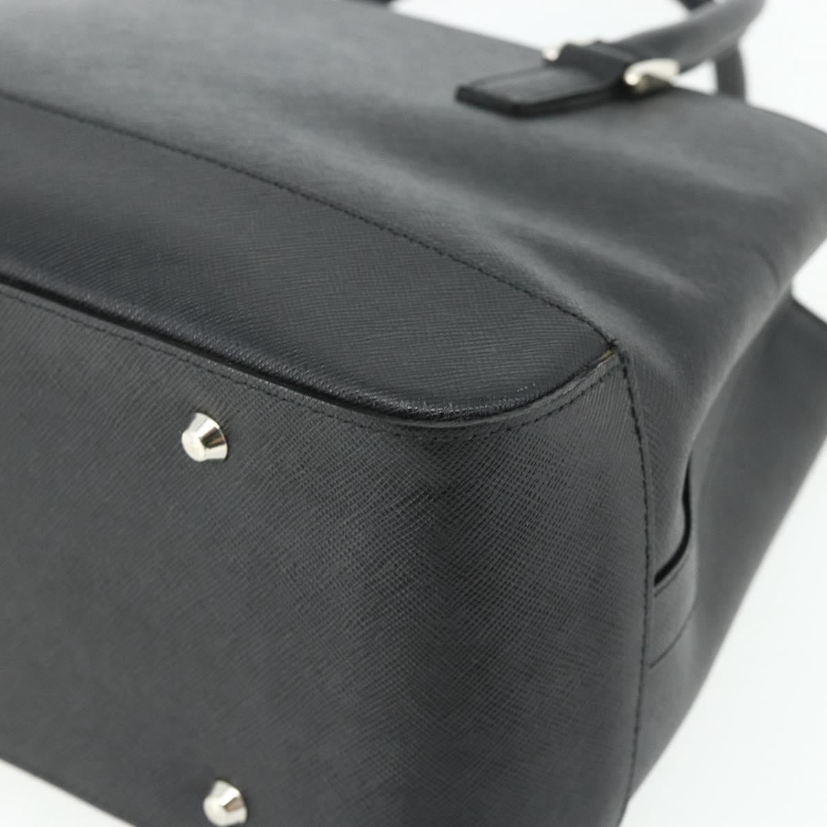BURBERRY Hand Bag PVC Black Silver Auth am11623A