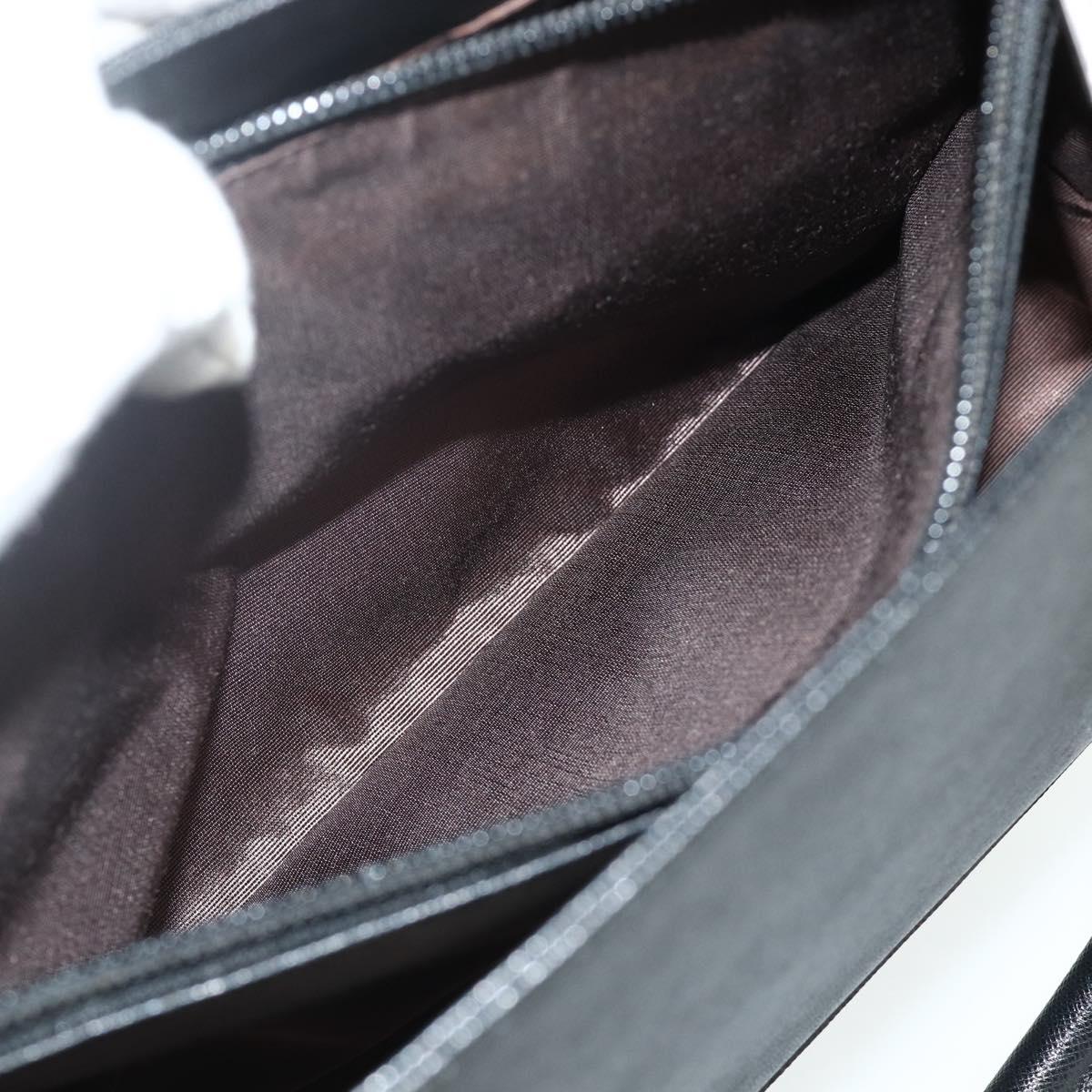 BURBERRY Hand Bag PVC Black Silver Auth am11623A