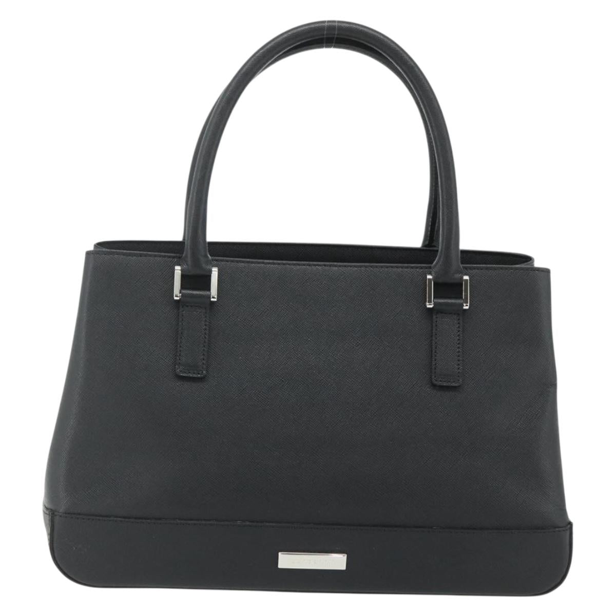 BURBERRY Hand Bag PVC Black Silver Auth am11623A