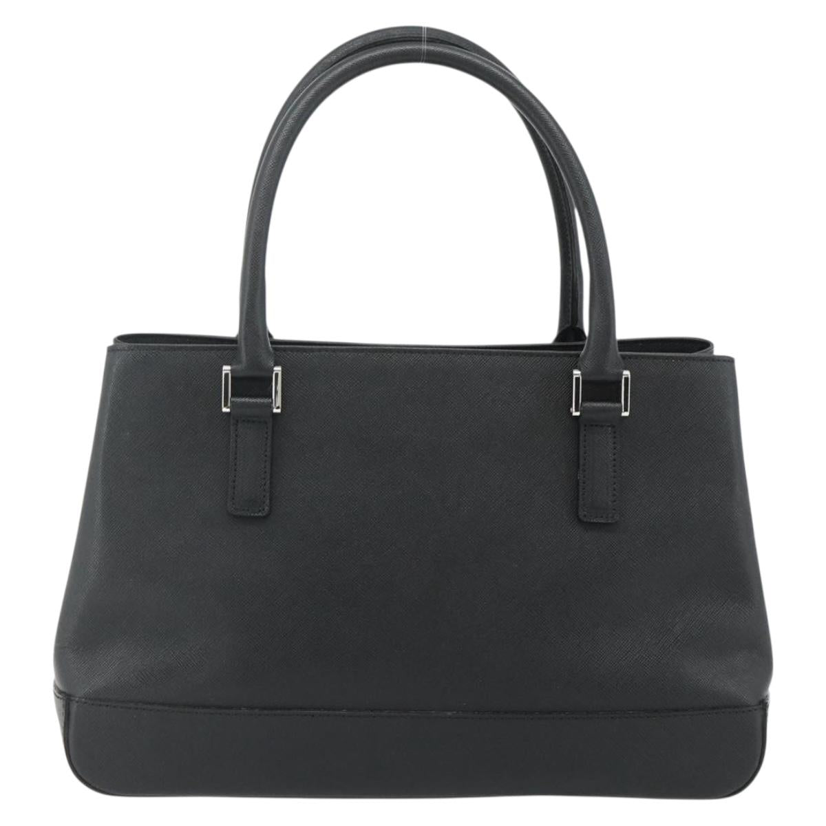 BURBERRY Hand Bag PVC Black Silver Auth am11623A