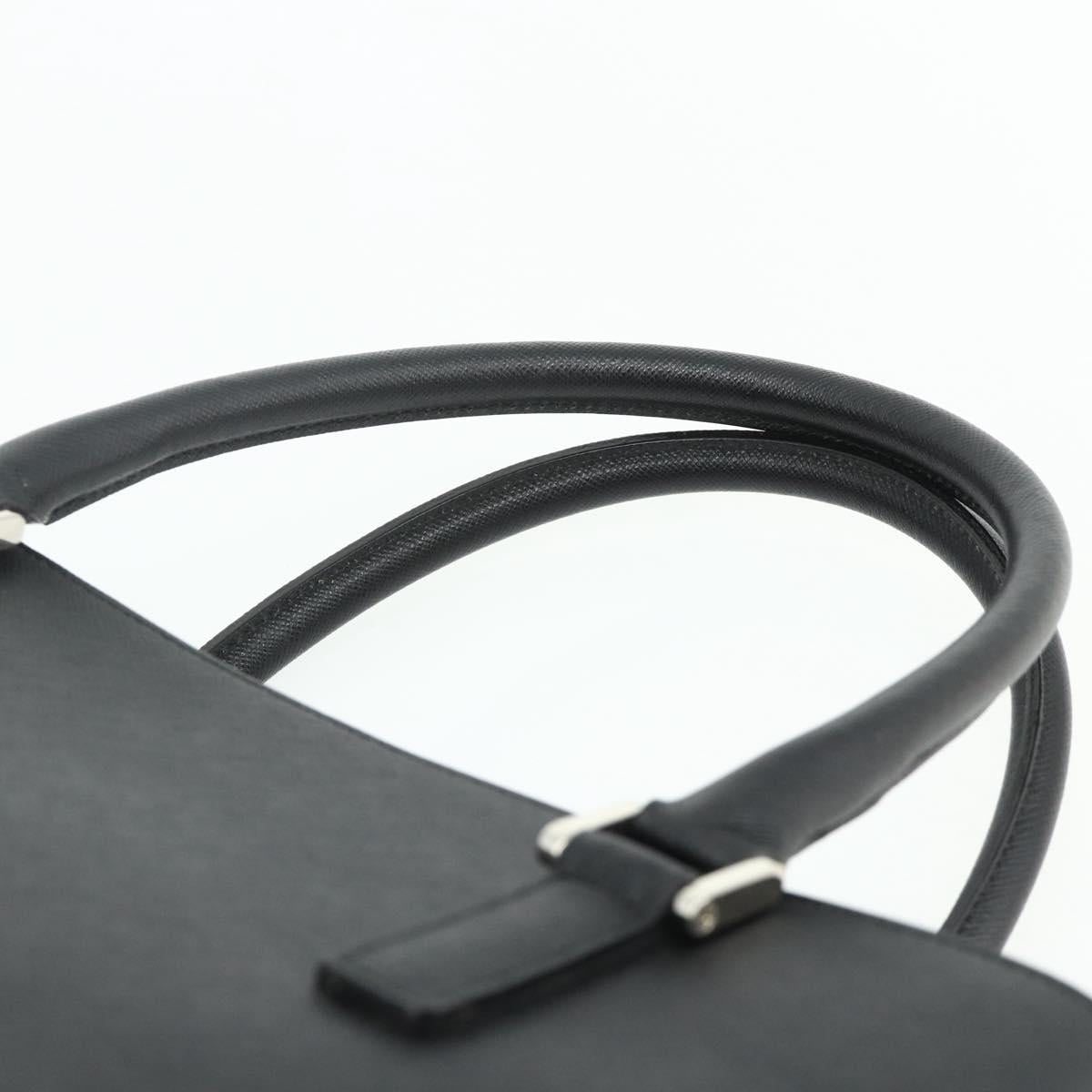 BURBERRY Hand Bag PVC Black Silver Auth am11623A