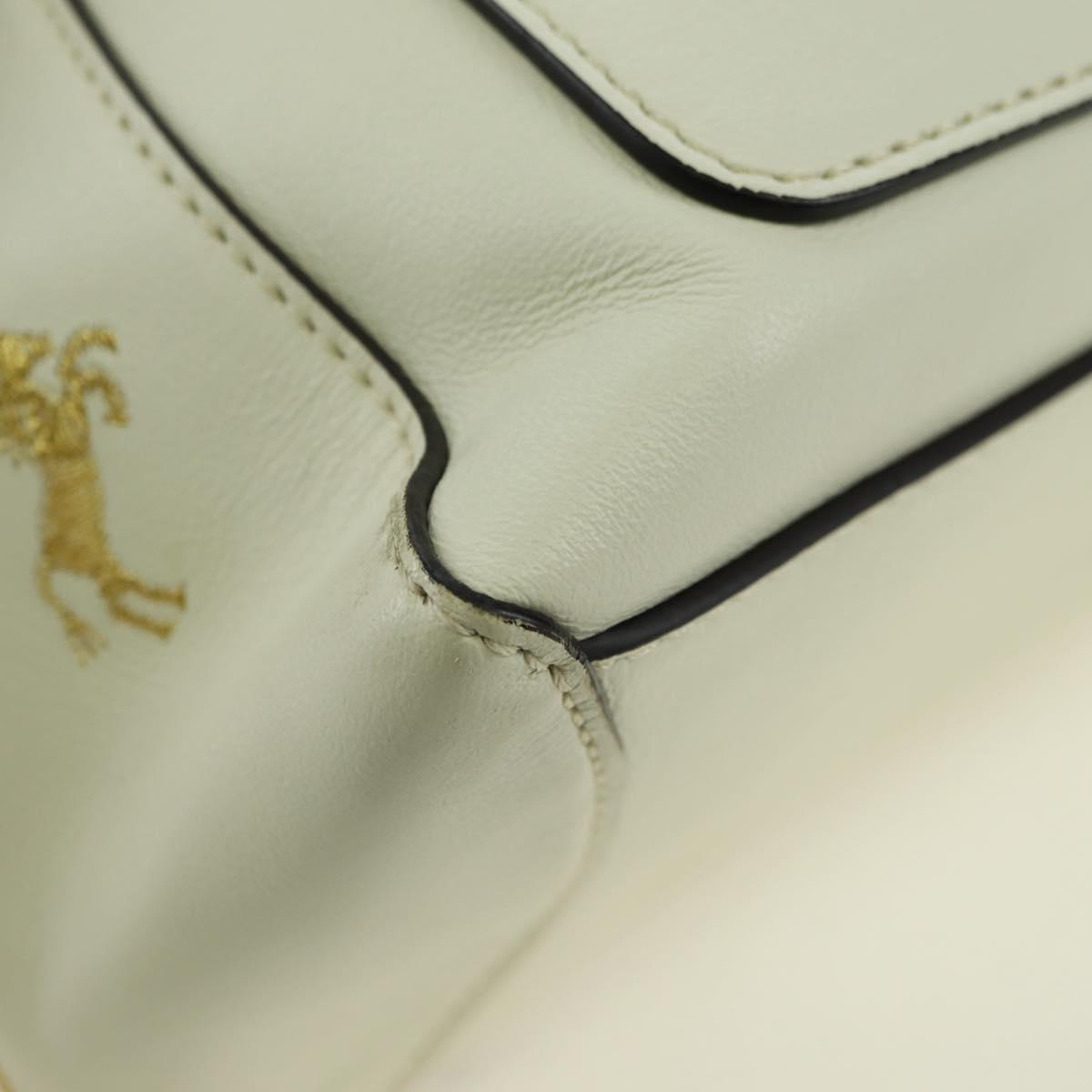 Chloe Fay Hand Bag Leather 2way White Gold Auth am11624V