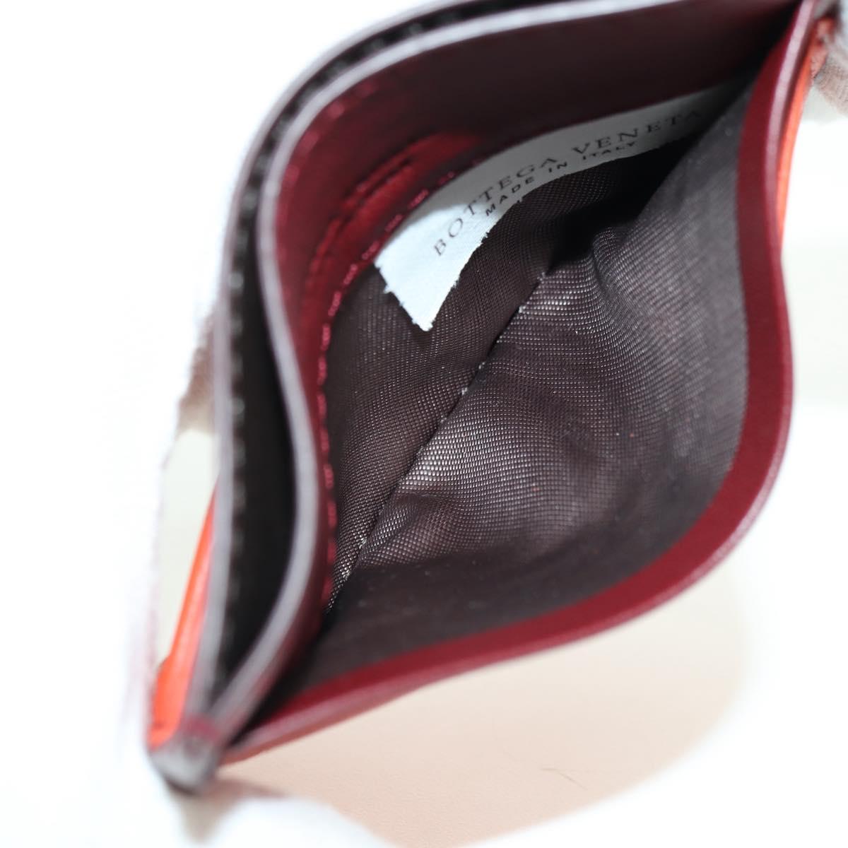 BOTTEGA VENETA INTRECCIATO Card Case Leather Orange Auth am11631V