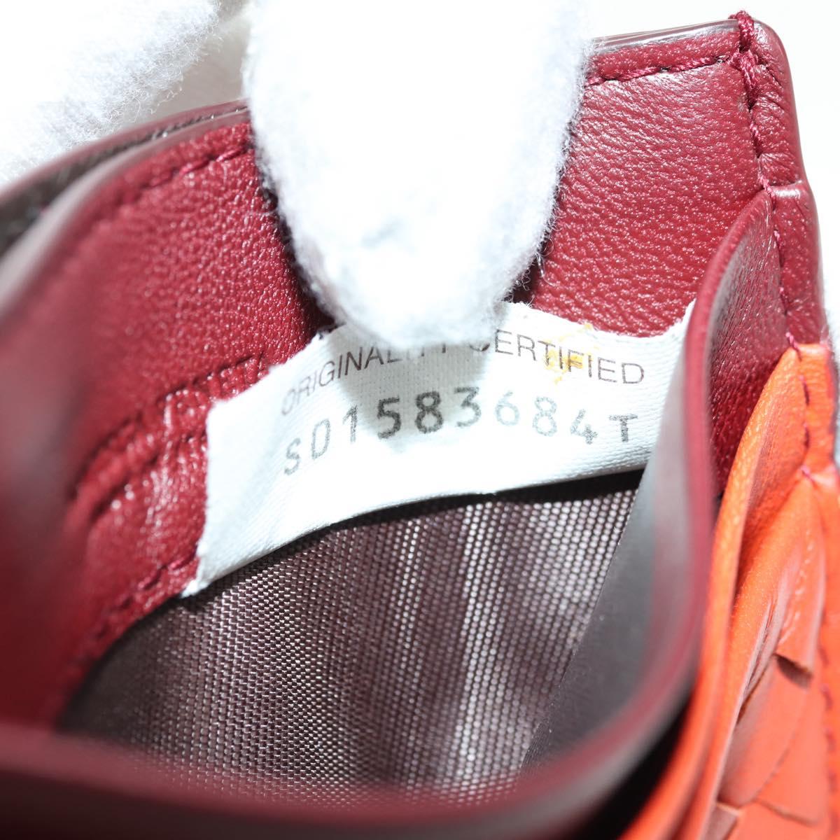 BOTTEGA VENETA INTRECCIATO Card Case Leather Orange Auth am11631V