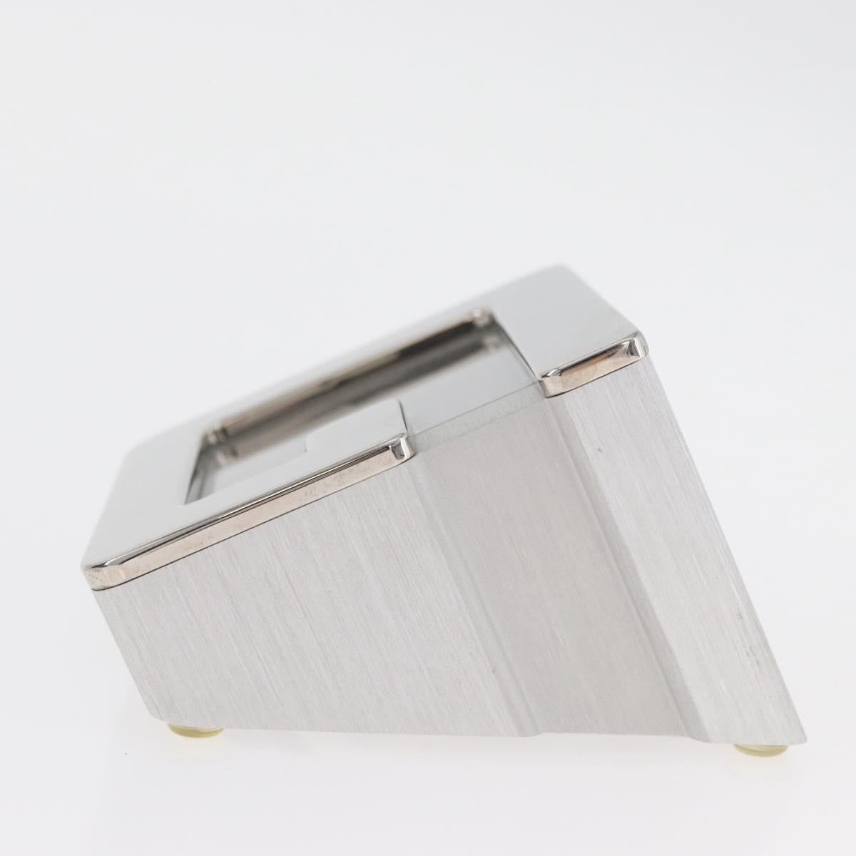 GUCCI Table Clock metal Silver Auth am11633