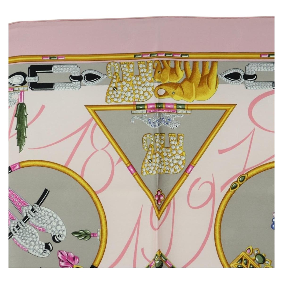 CARTIER Scarf Silk Pink Auth am11636V