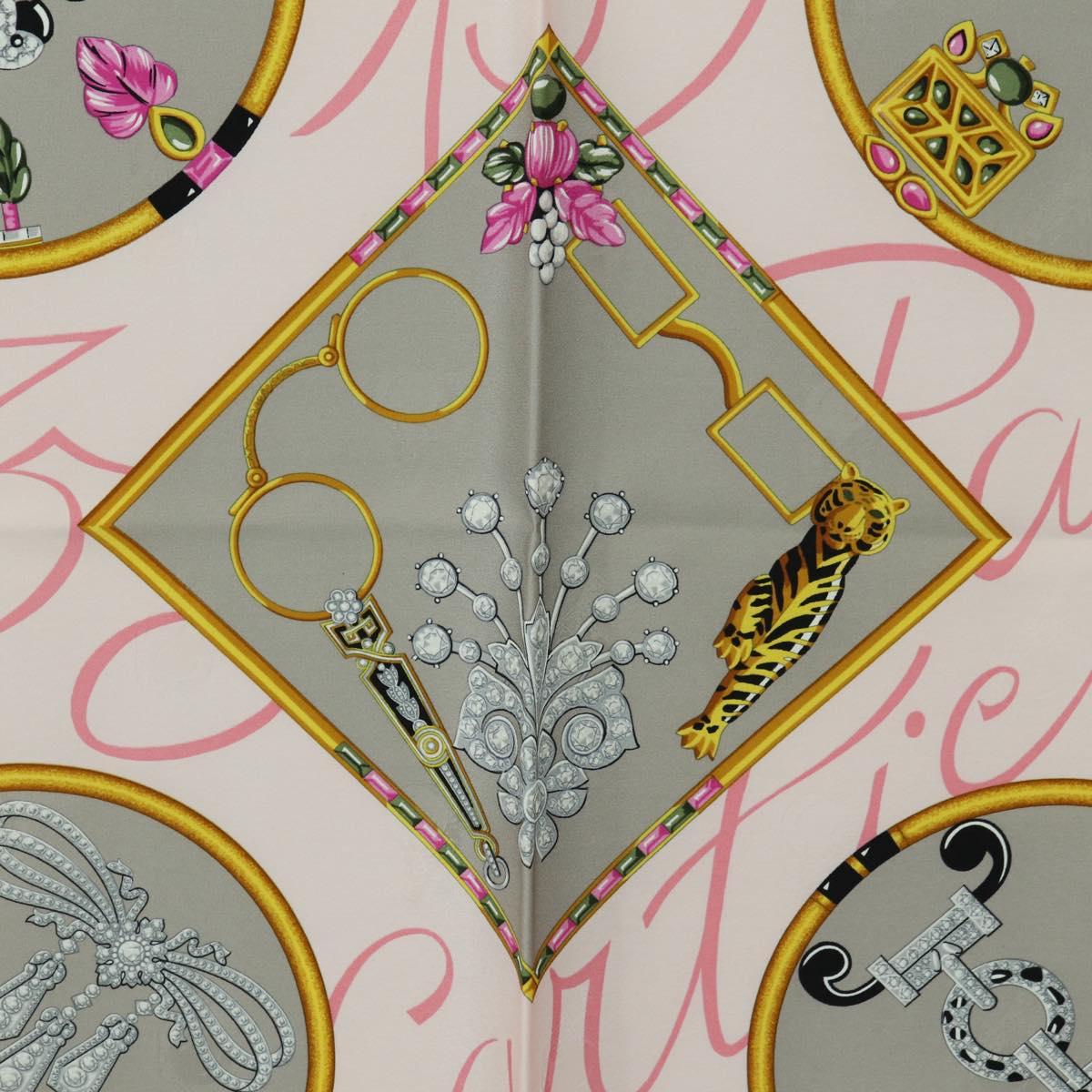 CARTIER Scarf Silk Pink Auth am11636V