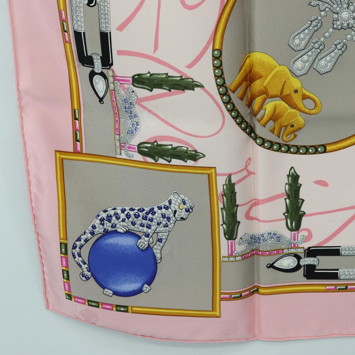 CARTIER Scarf Silk Pink Auth am11636V