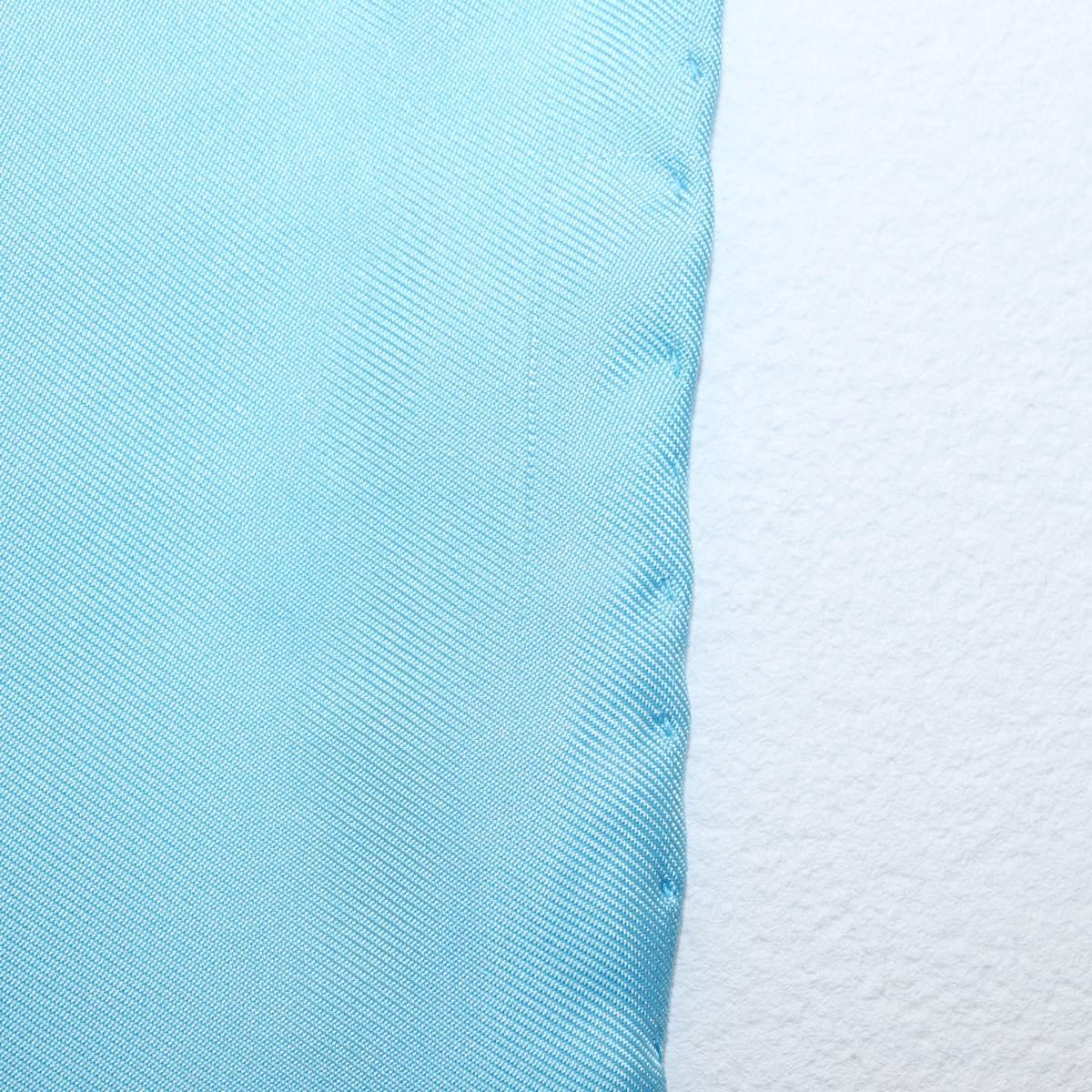 CELINE Scarf Silk Light Blue Auth am11637A