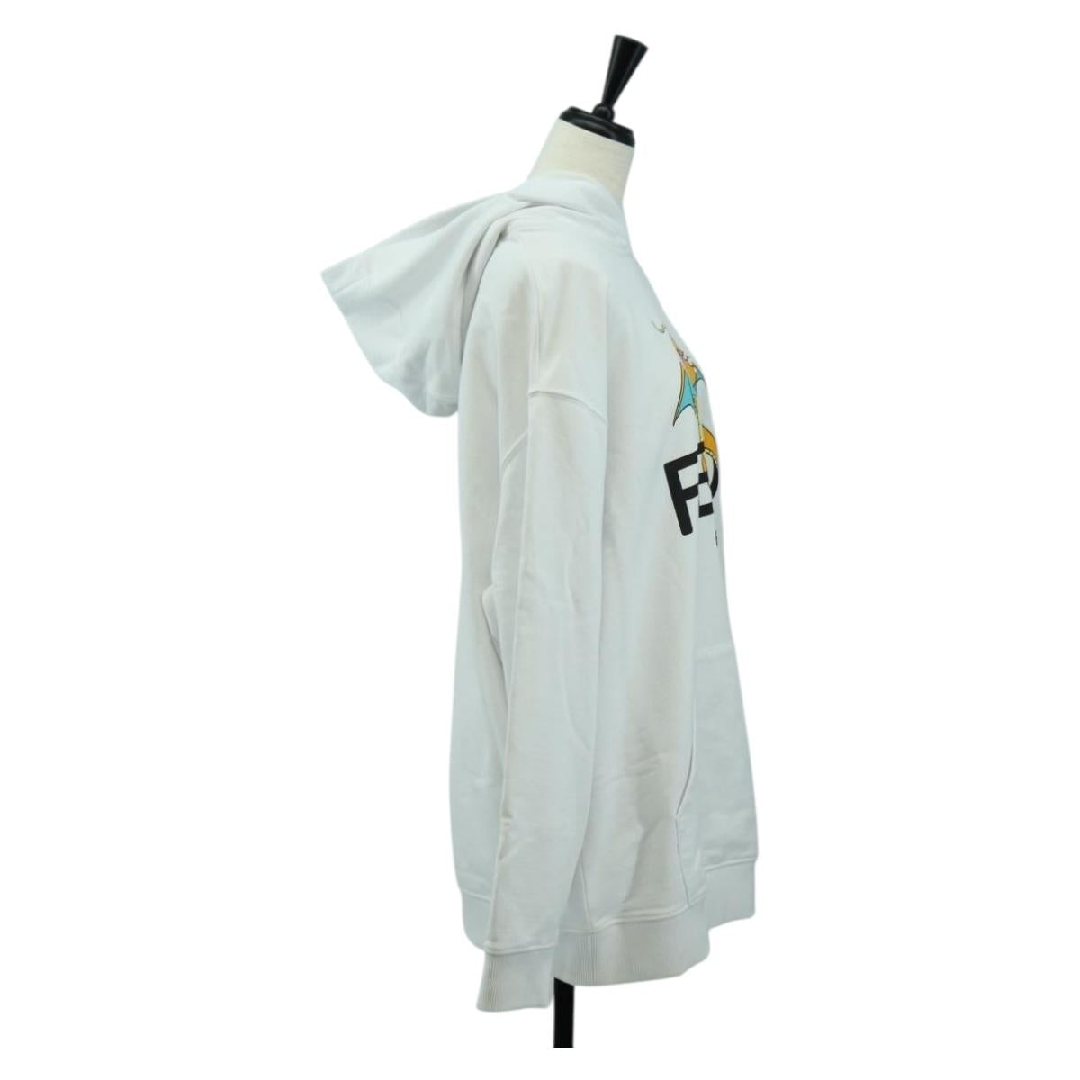 FENDI FENDI x FRGMT x POKÉMON Hoodie Kairyu Cotton XS White Auth am11639SM