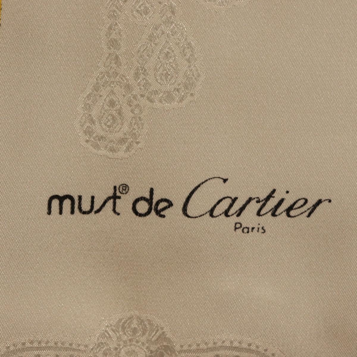 CARTIER Scarf Silk White Auth am11641A