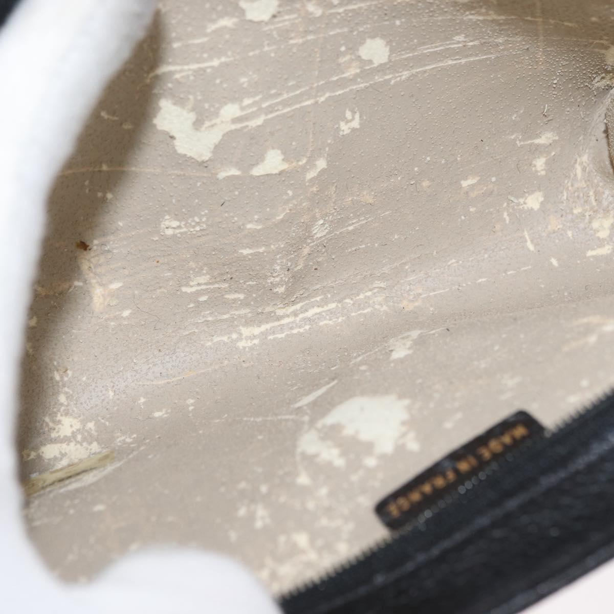 CHANEL Pouch Caviar Skin Black Gold CC Auth am11642