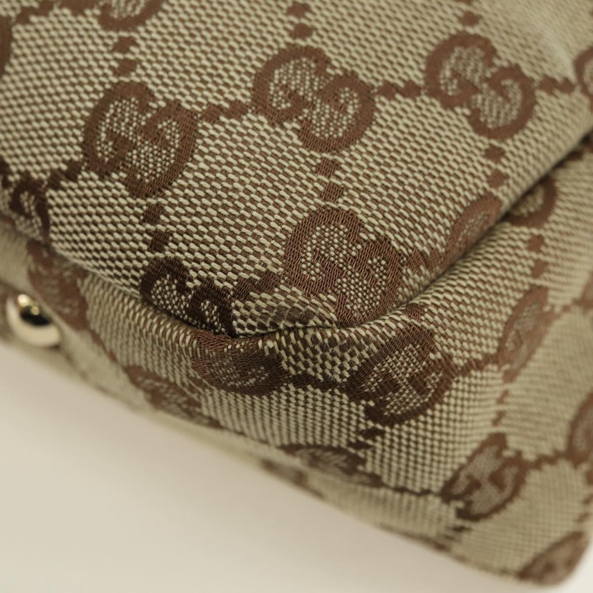 GUCCI GG Canvas Tote Bag Beige Gold 132260 Auth am11649V