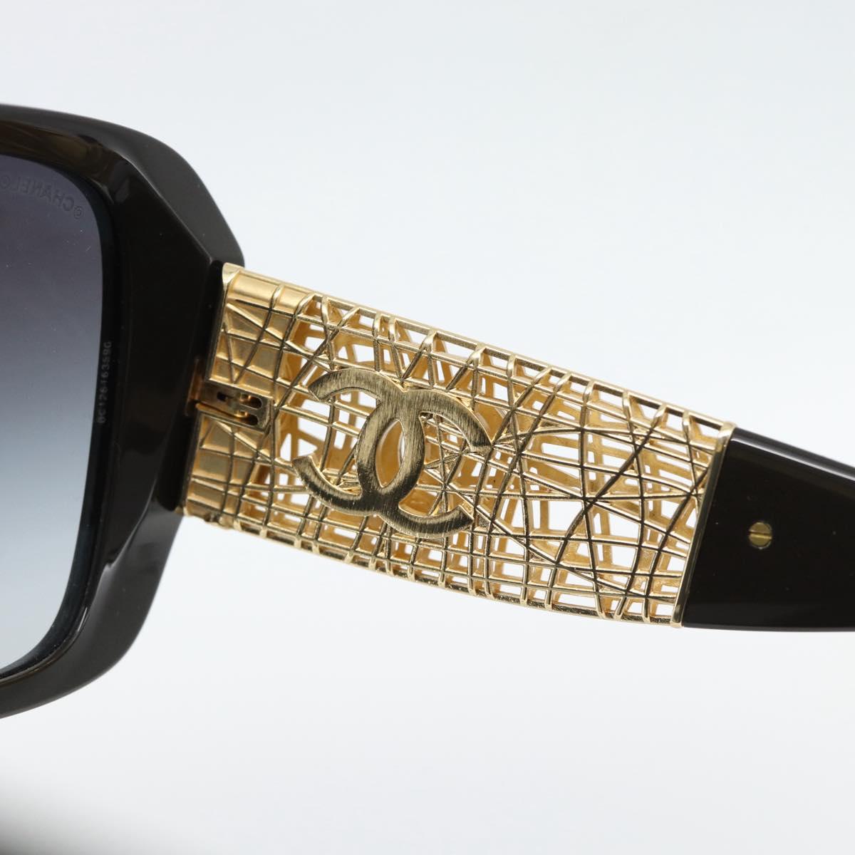 CHANEL Sunglasses plastic Black CC Auth am11652SM