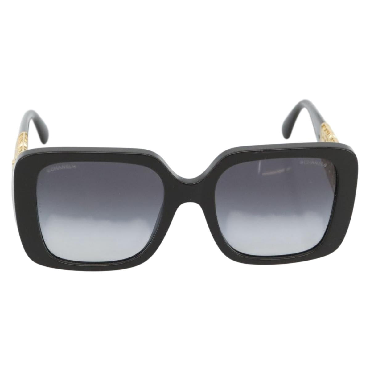 CHANEL Sunglasses plastic Black CC Auth am11652SM