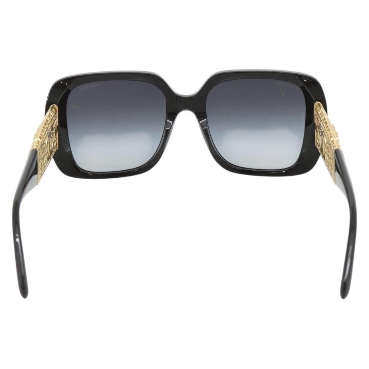 CHANEL Sunglasses plastic Black CC Auth am11652SM