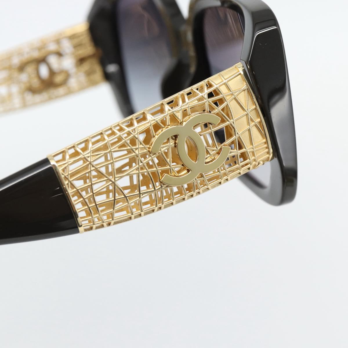 CHANEL Sunglasses plastic Black CC Auth am11652SM