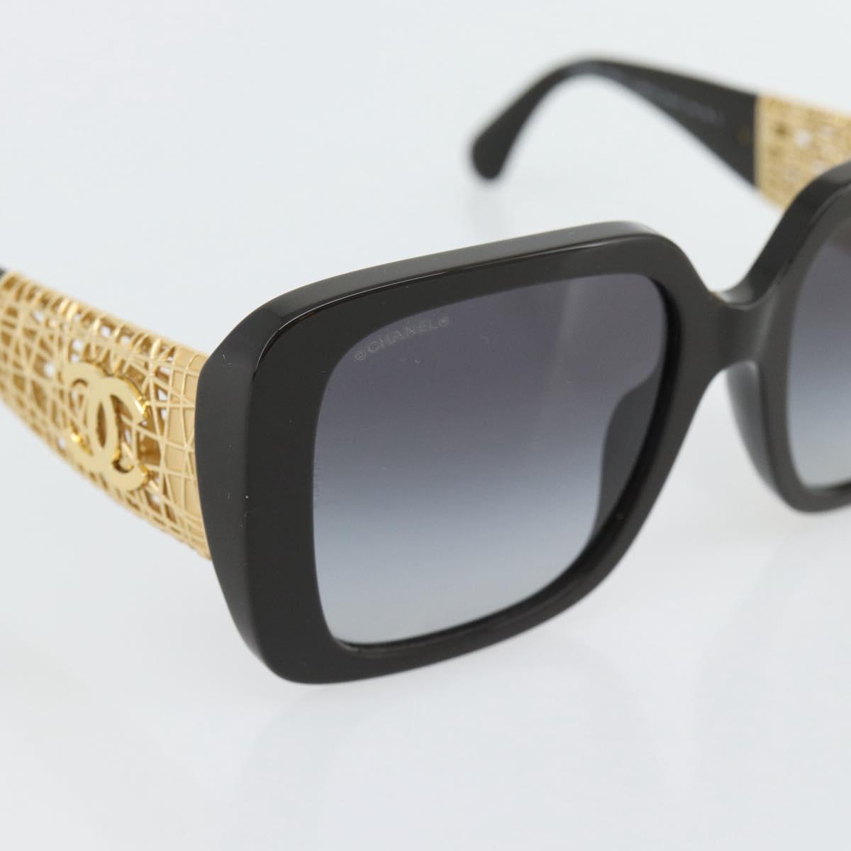 CHANEL Sunglasses plastic Black CC Auth am11652SM