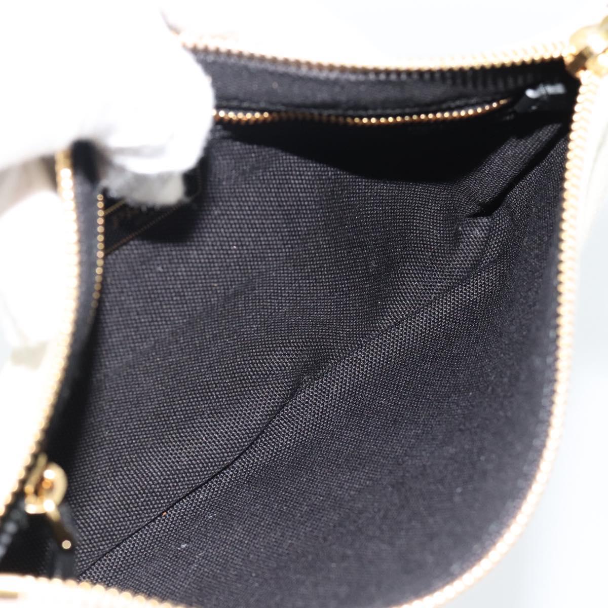 PRADA Canapa Pouch Canvas White Gold 1NH018 Auth am11659A