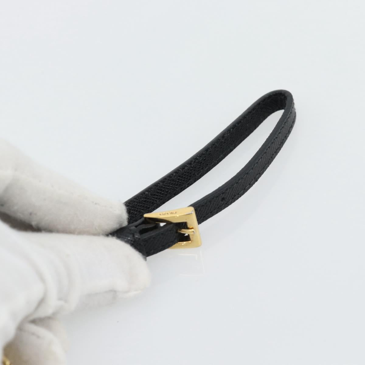 PRADA Canapa Pouch Canvas White Gold 1NH018 Auth am11659A