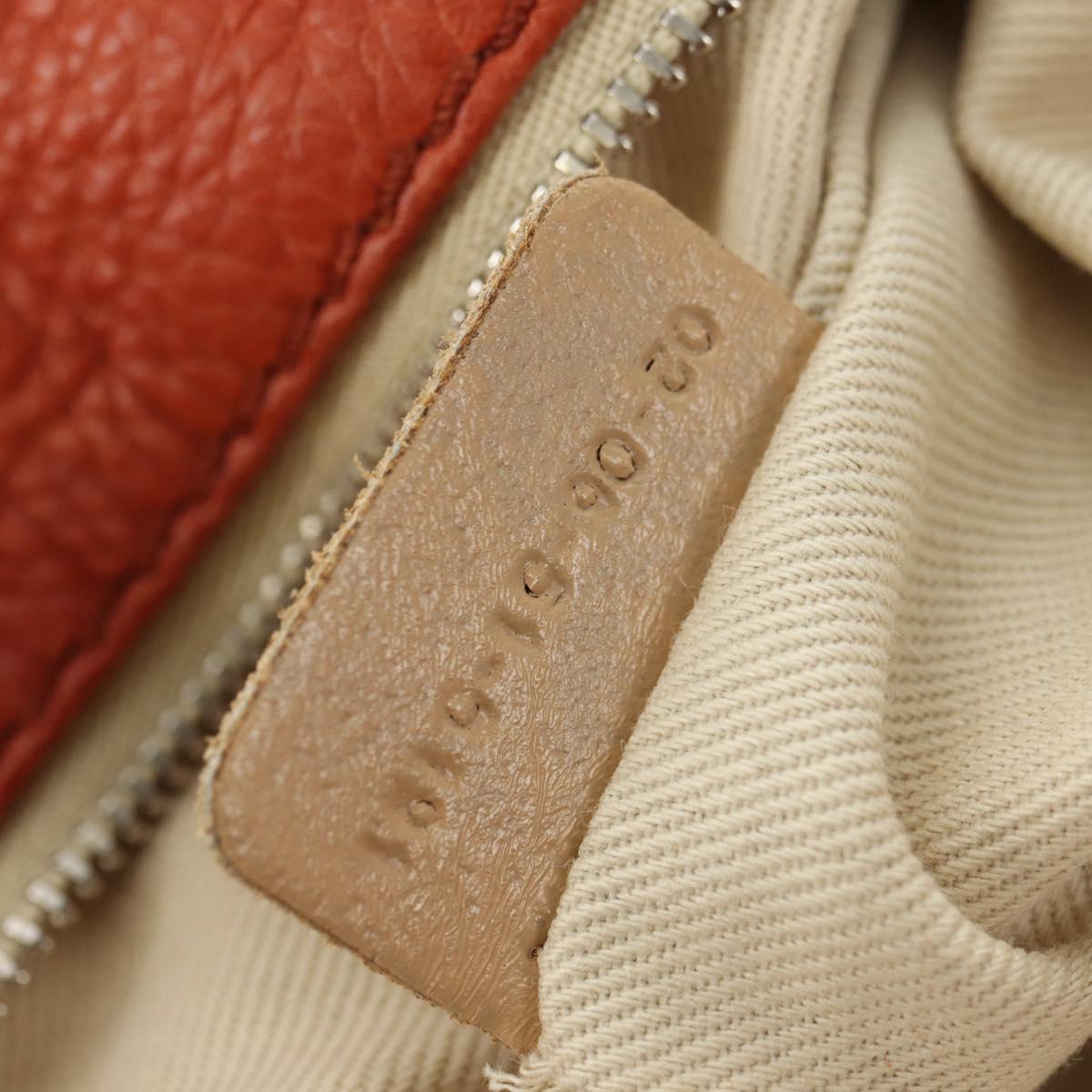 Chloe Paddington Hand Bag Leather Orange Gold Silver Auth am11662V