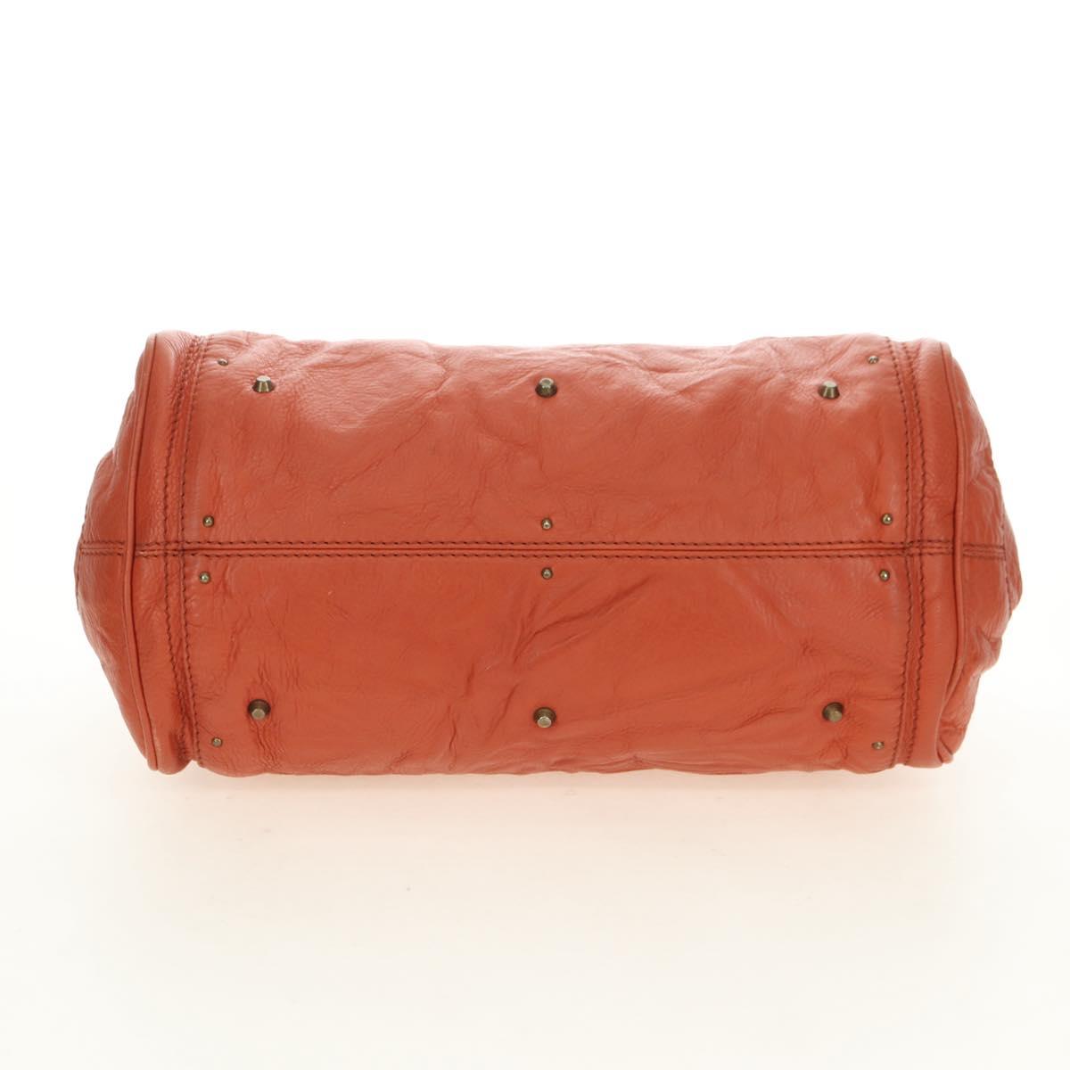 Chloe Paddington Hand Bag Leather Orange Gold Silver Auth am11662V