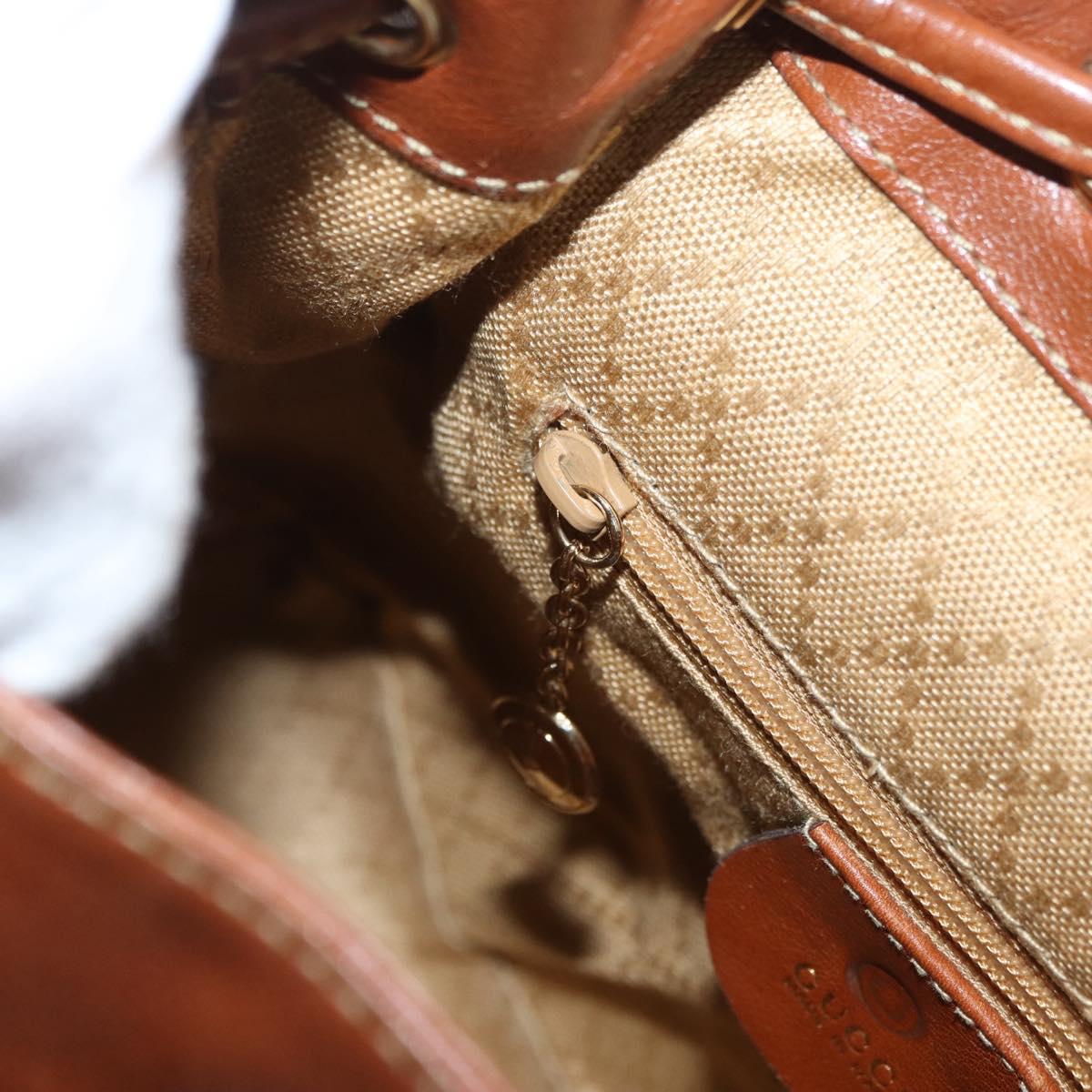 GUCCI Bamboo Mini Backpack Leather Outlet Brown Gold 003 1705 0030 Auth am11663A