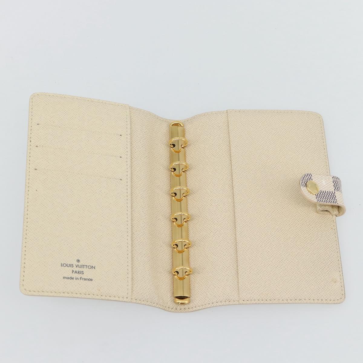 LOUIS VUITTON Damier Azur Agenda PM Day Planner Cover R20706 LV Auth am11664A