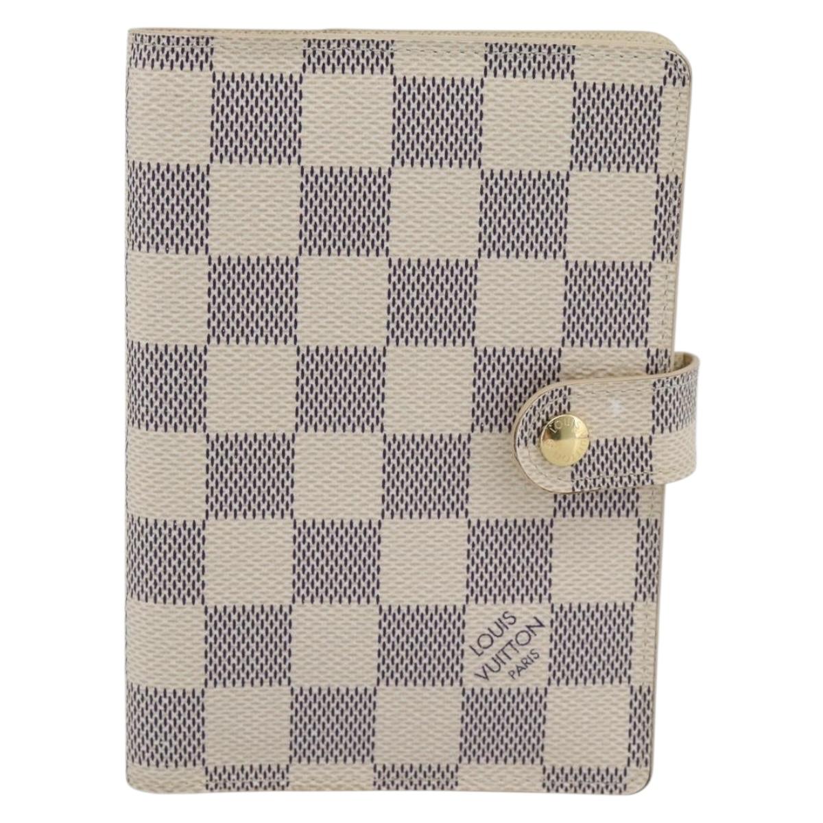 LOUIS VUITTON Damier Azur Agenda PM Day Planner Cover R20706 LV Auth am11664A