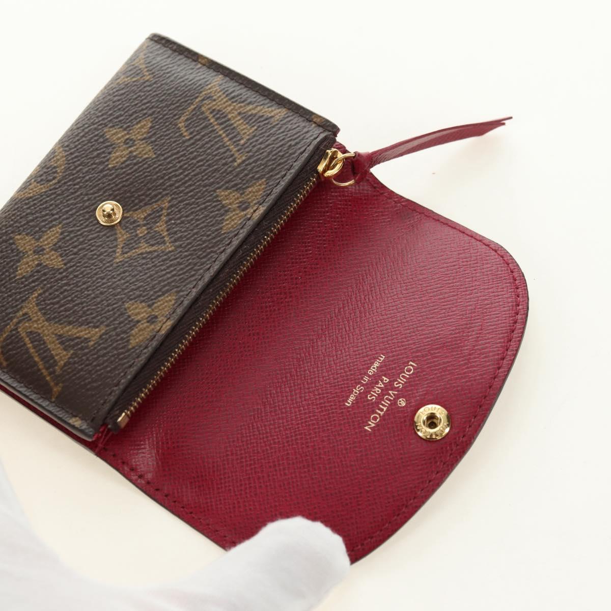 LOUIS VUITTON Monogram Porte Monnaie Rosary Purse Fuchsia M41939 Auth am11670M