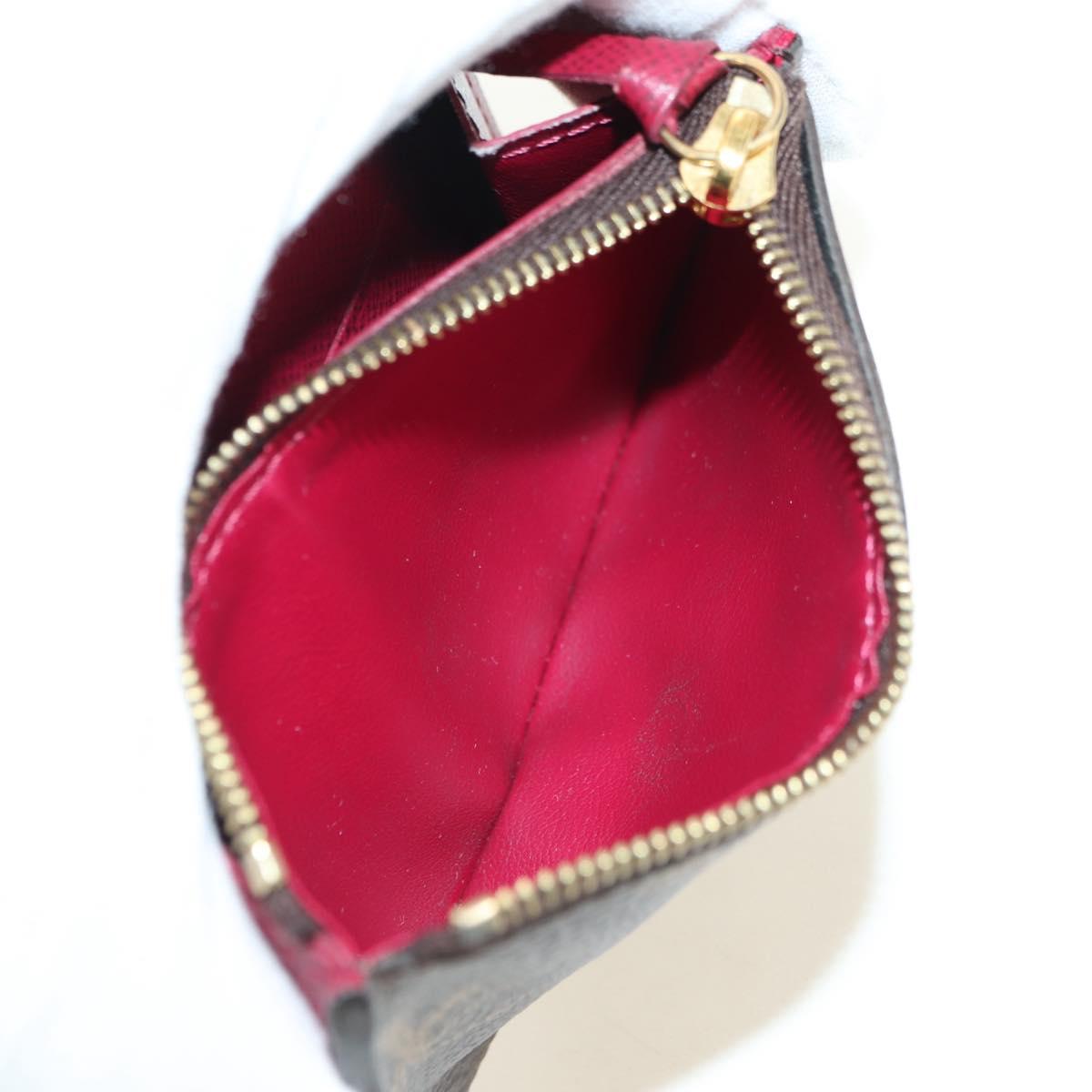 LOUIS VUITTON Monogram Porte Monnaie Rosary Purse Fuchsia M41939 Auth am11670M