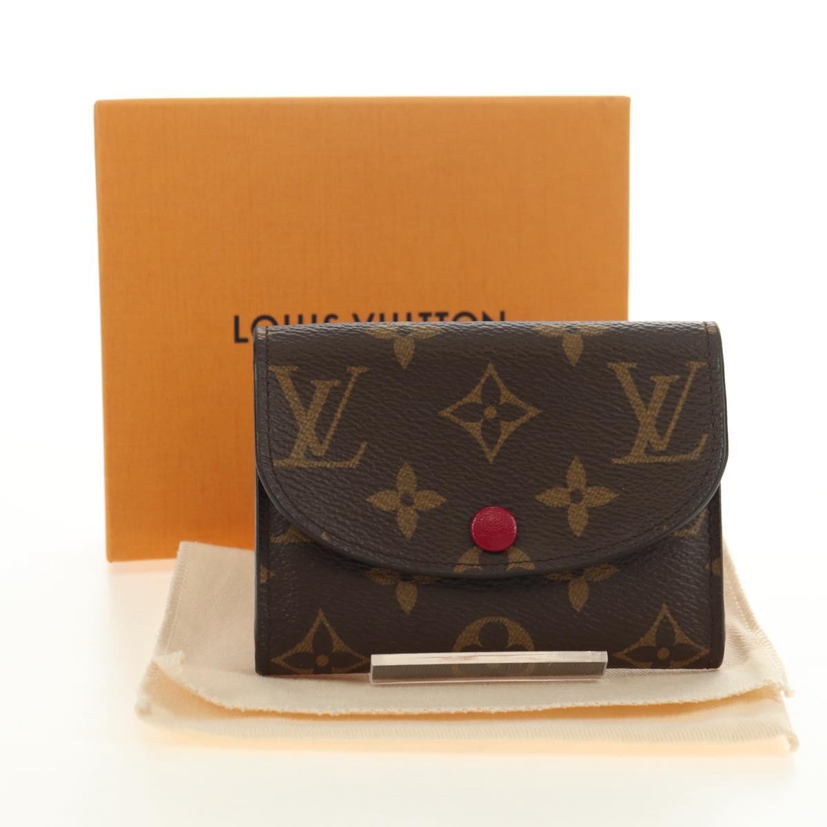 LOUIS VUITTON Monogram Porte Monnaie Rosary Purse Fuchsia M41939 Auth am11670M