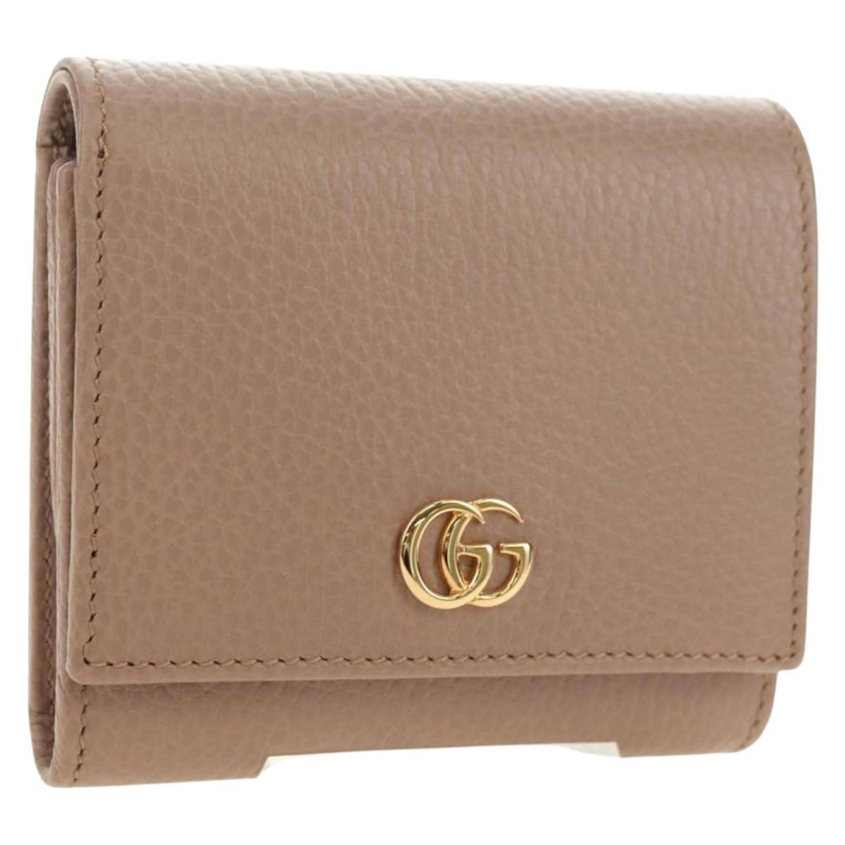 GUCCI Wallet Leather Pink Gold 598587 Auth am11673V