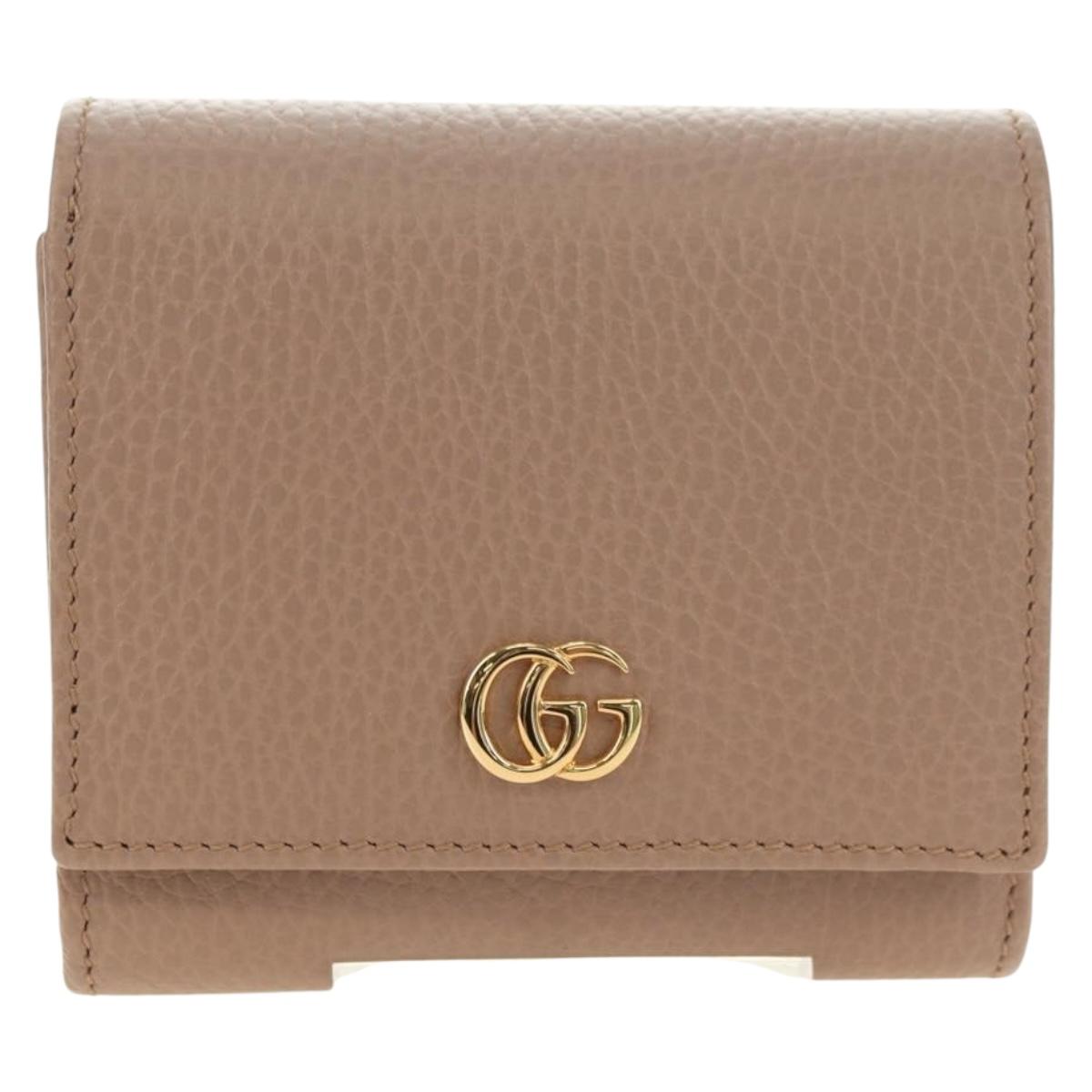 GUCCI Wallet Leather Pink Gold 598587 Auth am11673V