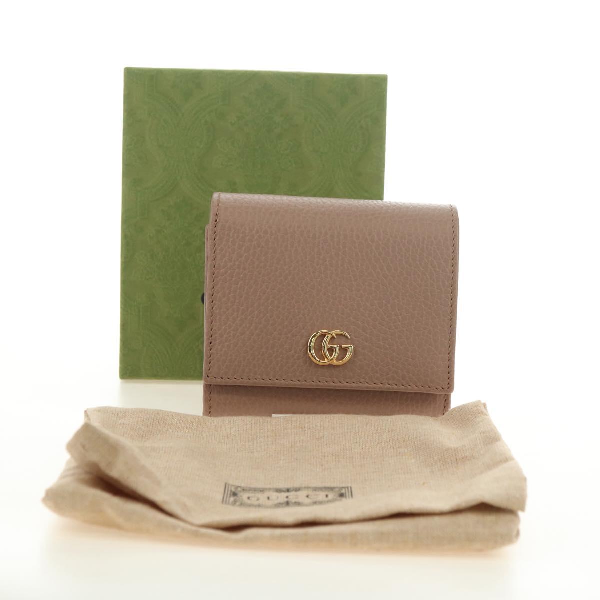 GUCCI Wallet Leather Pink Gold 598587 Auth am11673V