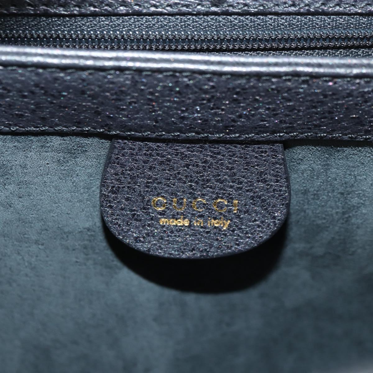 GUCCI Bamboo Hand Bag Leather 2way Gray Gold 000 926 0175 Auth am11676V