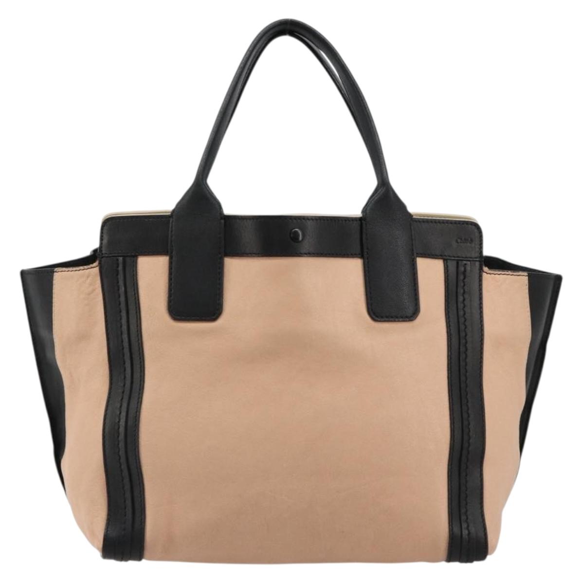 Chloe Alison Tote Bag Leather Pink Gold Auth am11681A