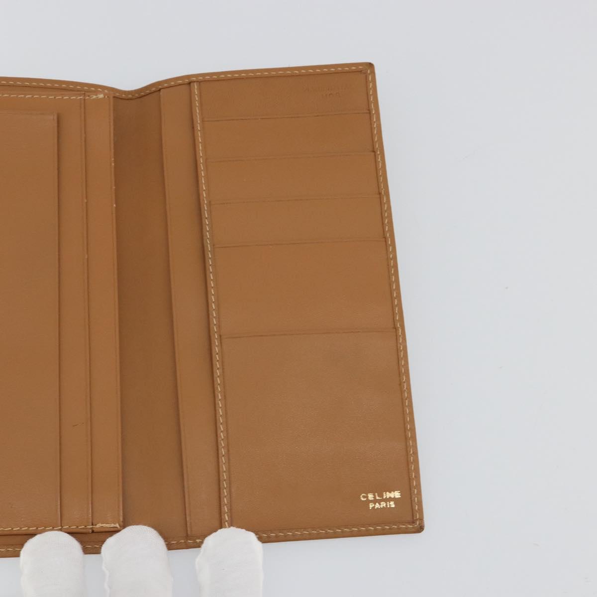 CELINE Macadam Canvas Billfold Wallet PVC Leather Brown Auth am11691A