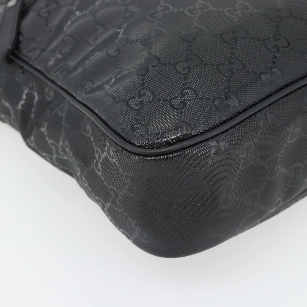 GUCCI GG implementation Shoulder Bag PVC Black Silver 201448 Auth am11696V
