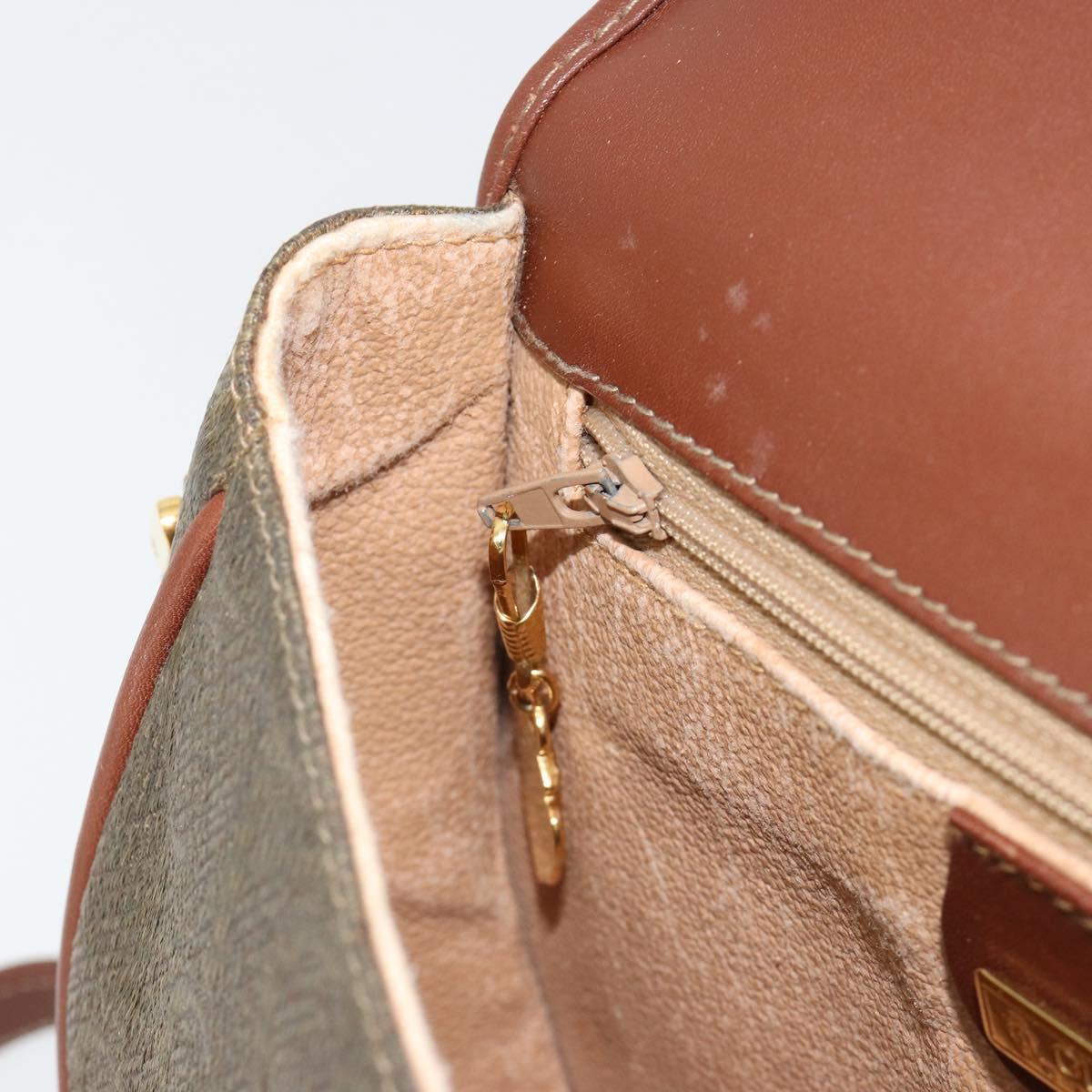 GUCCI Shoulder Bag PVC Leather Brown Gold 007 14 0074 Auth am11698